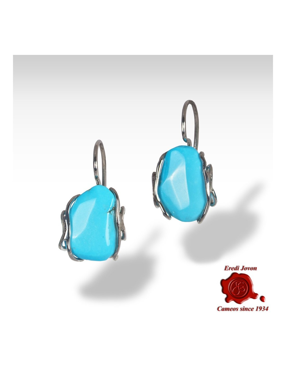 Nathis Prong Turquoise Gemstone Studs By Sizzling Silver