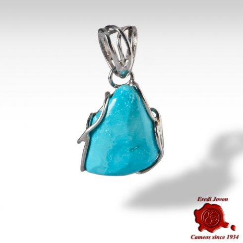 Turquoise Stone Pendant in Silver