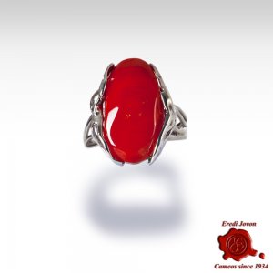 Anello in Corallo Rosso e Argento 2
