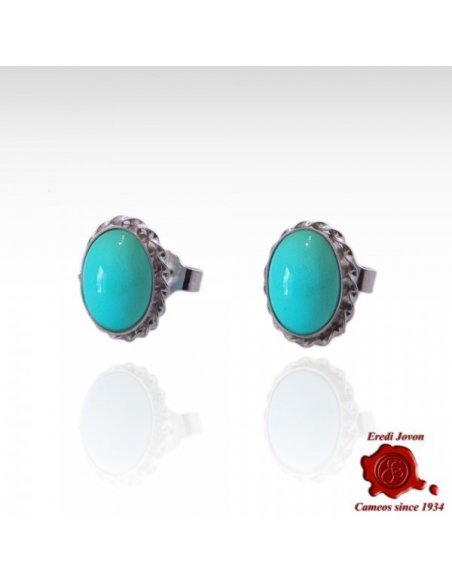Turquoise Studs Earrings in Silver