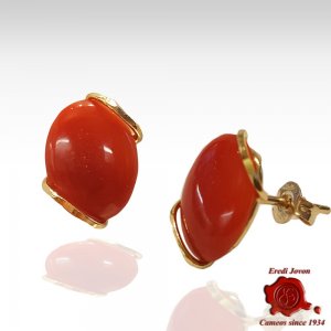 Orecchini Corallo Rosso e Oro "Scintille" 2