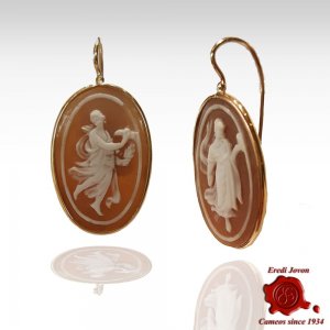 "The Hours" Sardonica Cameo Earrings Handmade 2