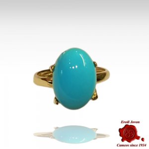 Turquoise Ring Band in Gold