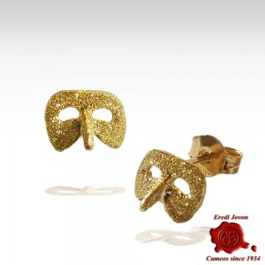 Orecchini Oro Maschera Carnevale Arlecchino Perno 2