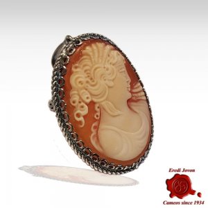 Ciondolo Spilla Cammeo Ovale in Oro 2