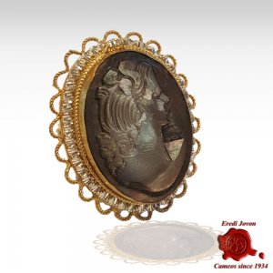 Cameo with Pearl Cornelian Shell Silver 2