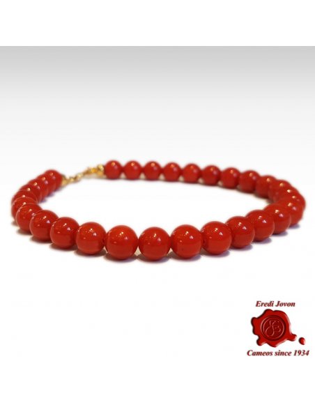 Red Coral Bracelet Beads from Italy