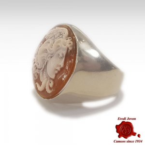 Medusa Cameo Signet Ring Silver 2