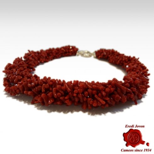 Multi String Red Coral Necklace