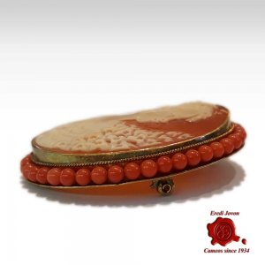 Antique Cammeo Sourrounded with Coral 2
