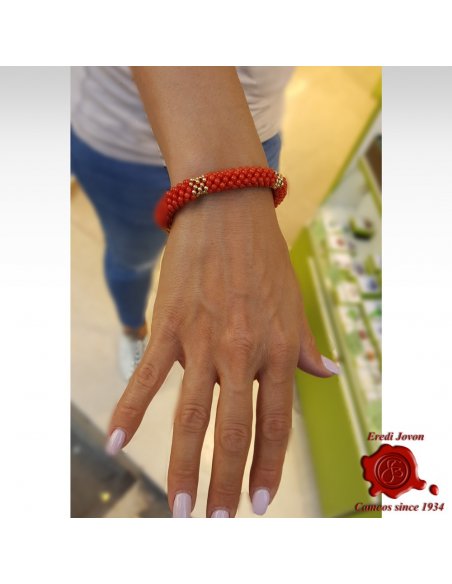 Red Coral Bracelet Gold Tessito