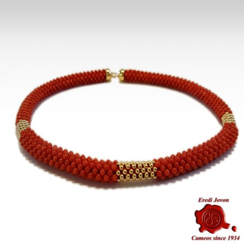 Red Coral Necklace Gold Tessito
