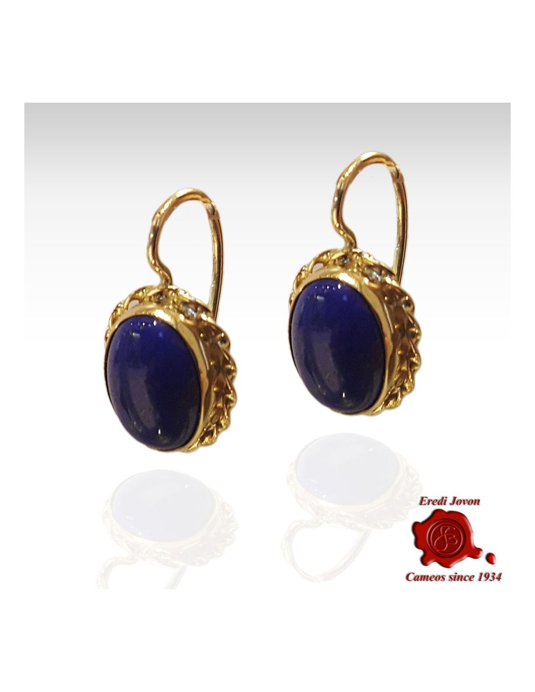 Party 13x18mm Blue Lapis Lazuli Gold Earrings 14K DIY Handmade Reiki Luxury 