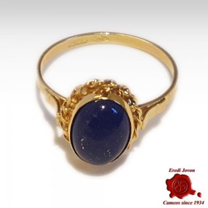 Blue Lapis Lazuli Ring Gold