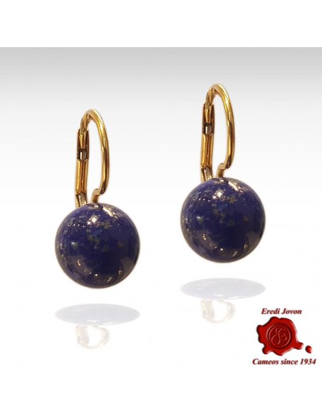 Lapis Lazuli Beads Earrings Dangle Silver