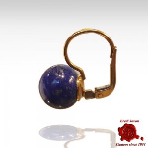 Orecchini Lapis Pallino Pendenti Argento Dorato 2