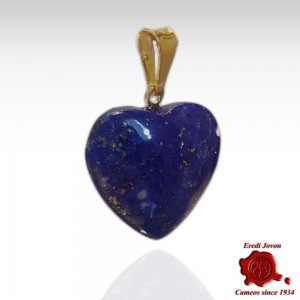 Lapis Lazuli Heart Pendant in Gold 2