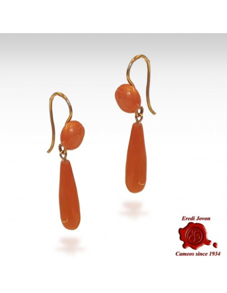 Dangling Antique Coral Earrings