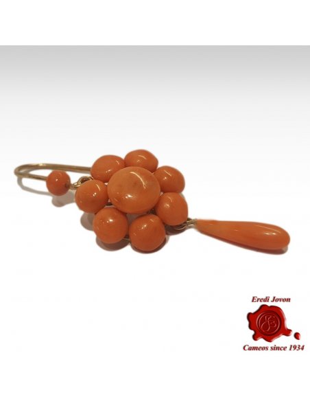 Antique Coral Drop Earrings from Siacca
