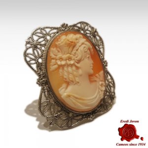 Filigree Cameo Silver Antique 2