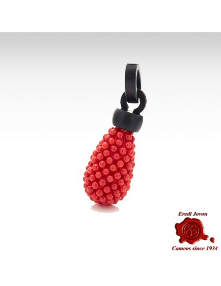 Red Coral Ebony Pendant for Necklace