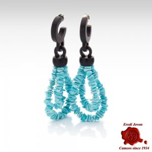 Turquoise and Ebony Earrings