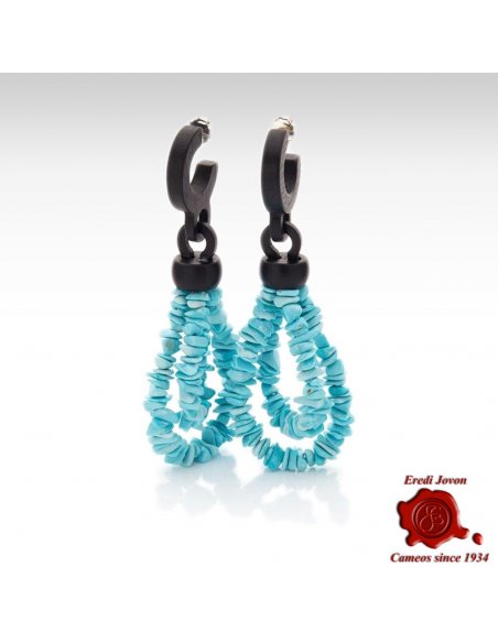 Turquoise and Ebony Earrings
