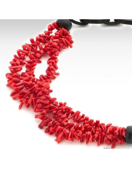 Red Coral Ebony Necklace