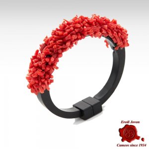 Ebony and Coral Bracelet