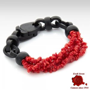 Ebony and Coral Bracelet