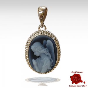 Angel Cameo Silver Pendant