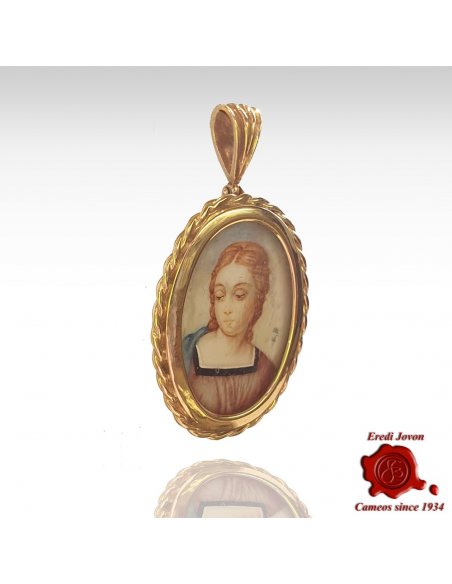 Ritratto Miniatura Madonna del Cardellino in Oro