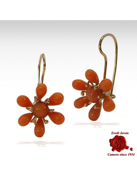 Antique Coral Earrings Daisy