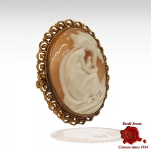 Leda and the Swan Antique Cameo Filigree 2