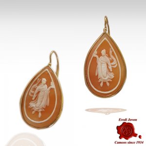 "The Hours" Cameo Earrings Engraved by Hand