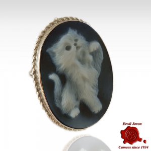Cat Cameo Brooch and...