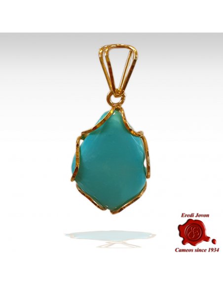 Turquoise Pendant Gold "Sparkling"