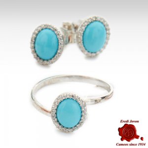 Turquoise And Zirconia Ring 2