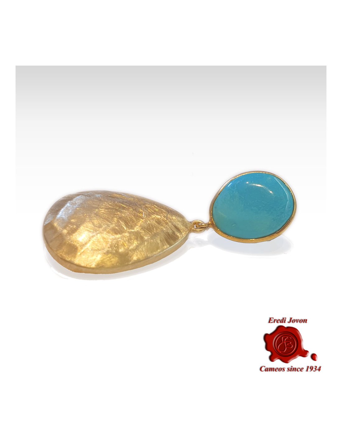 Turquoise Golden Drop Earrings Modern - Jovon Venice