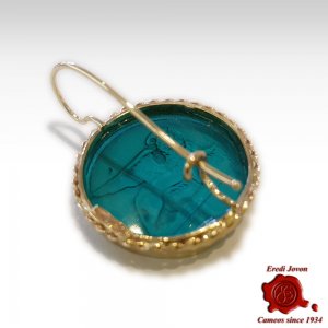 Saint Mark Lion Intaglio Earrings Dangle 2