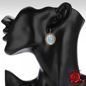 Intaglio Earrings Gold Cameo Venus and Eros 2