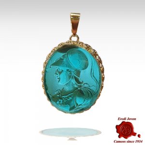 Athena Pendant Intaglio Glass Gold