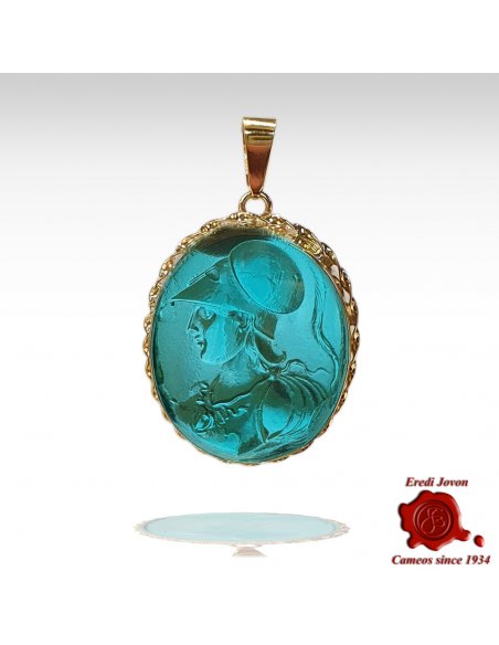 Athena Pendant Intaglio Glass Gold