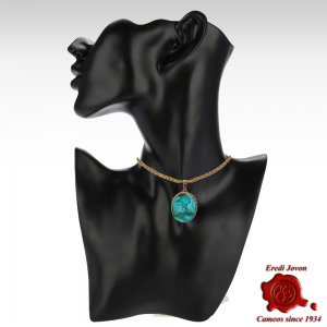 Athena Pendant Intaglio Glass Gold 2