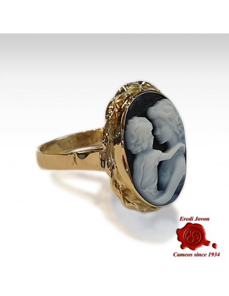 Mother & Child Cameo Ring Gold