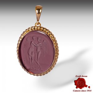Intaglio Cameos Pendant Purple 2