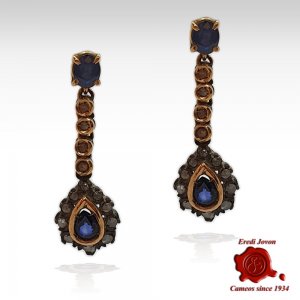 Vintage Sapphire Earrings with Diamonds