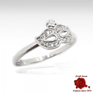 ANELLO ARGENTO MASCHERA CARNEVALE CON ZIRCONI 2