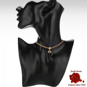 CIONDOLO ORO MASCHERA CARNEVALE CON ZIRCONI 2