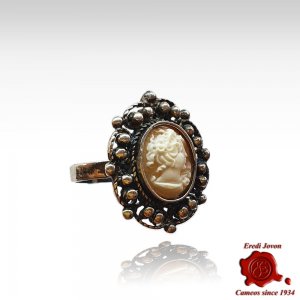 Antique cameo silver ring 2